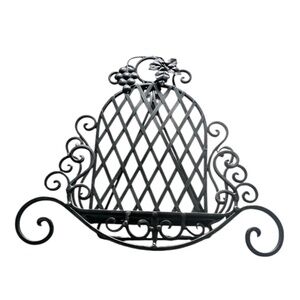 Decorative Metal Green Finish Magazine Stand/Plate Display Easel with Scrollwork